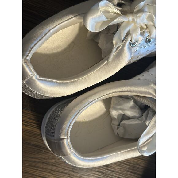 NEW Badgley Mischka crystal embellished satin wedding sneakers MARLA - SIZE 7 - Picture 6 of 10